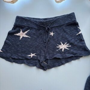 Beach Riot Navy Star Knit Shorts